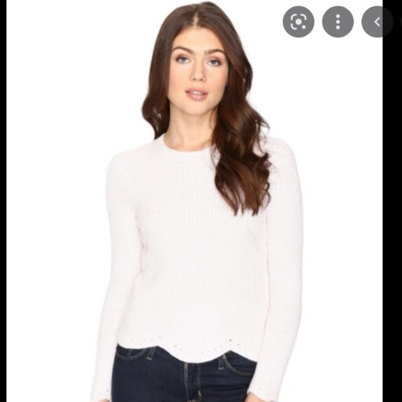 Ted Baker Finda Scallop Edge Ribbed Sweater deep purple pink size 1 - Picture 2 of 13